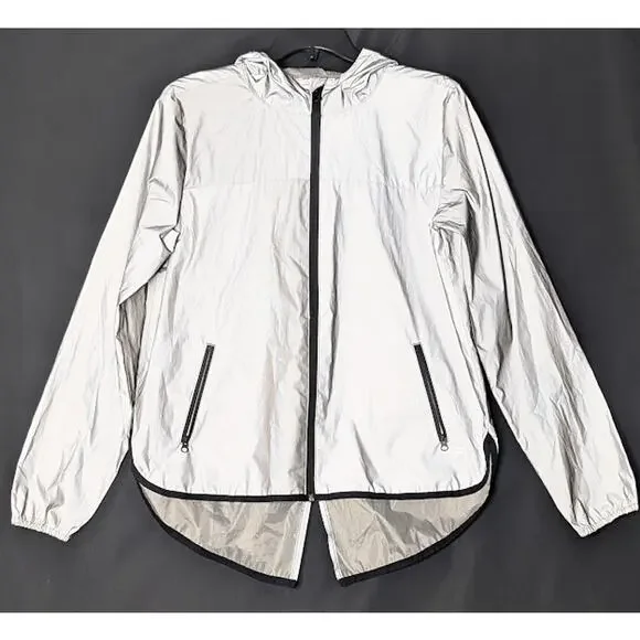 FILA Reflective sport windbreaker Jacket Silver size Medium Athletica Gorpcore - Picture 1 of 7